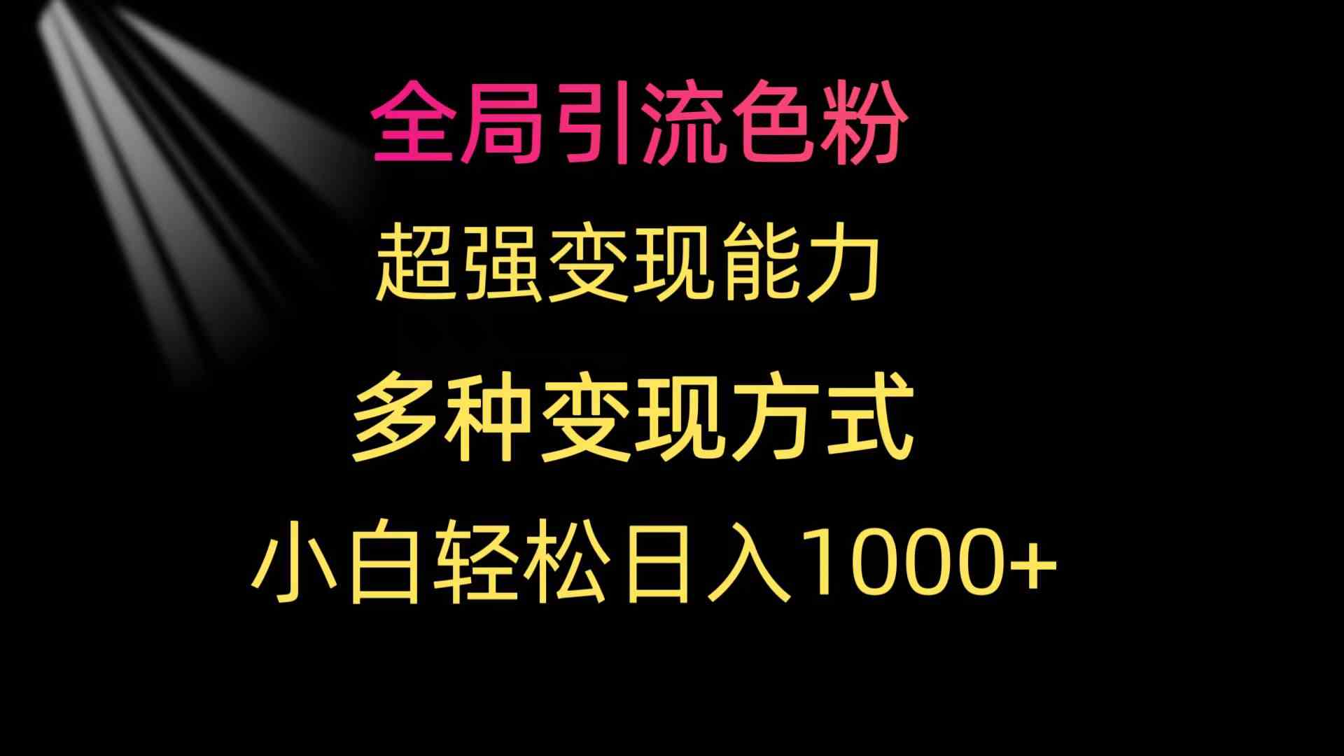 （9680期）全局引流色粉 超强变现能力 多种变现方式 小白轻松日入1000+-占领资源网