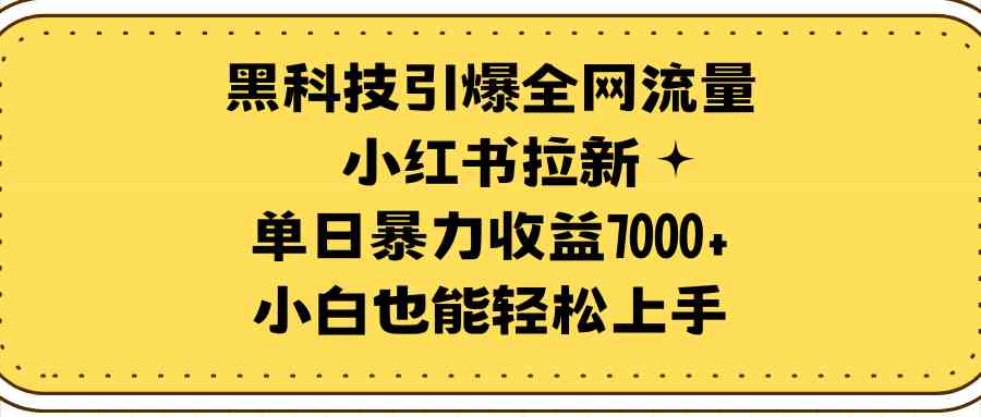 （9679期）黑科技引爆全网流量小红书拉新，单日暴力收益7000+，小白也能轻松上手-占领资源网