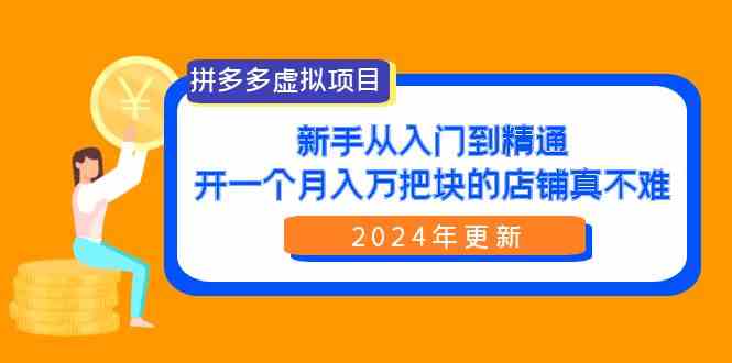 （9744期）拼多多虚拟项目：入门到精通，开一个月入万把块的店铺 真不难（24年更新）-占领资源网