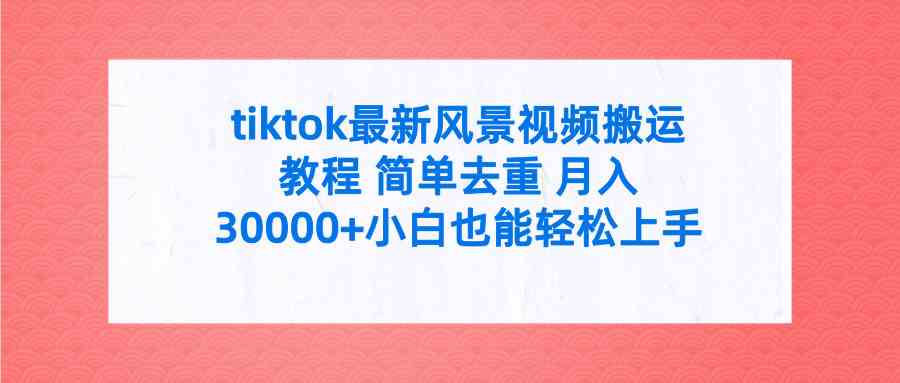 （9804期）tiktok最新风景视频搬运教程 简单去重 月入30000+附全套工具-占领资源网