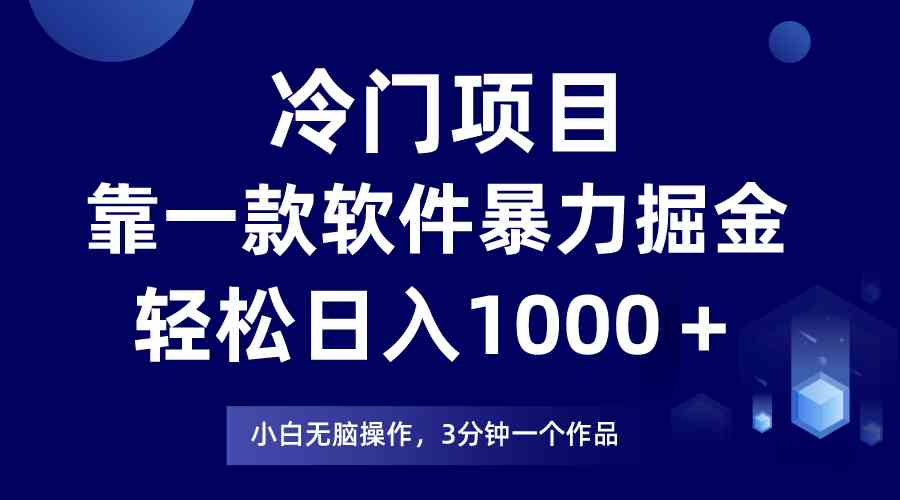 （9791期）冷门项目，靠一款软件暴力掘金日入1000＋，小白轻松上手第二天见收益-占领资源网