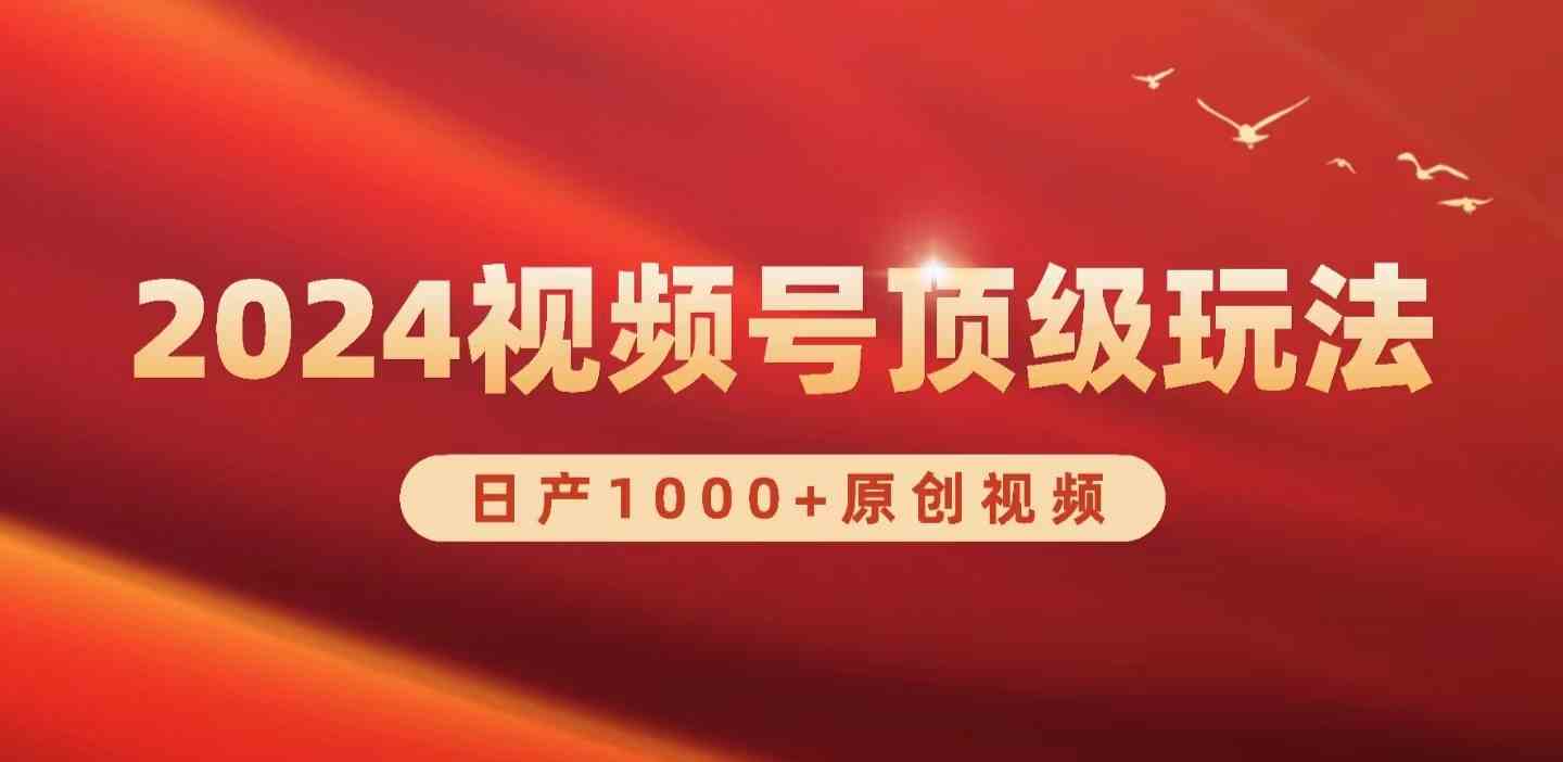 （9905期）2024视频号新赛道，日产1000+原创视频，轻松实现日入3000+-占领资源网