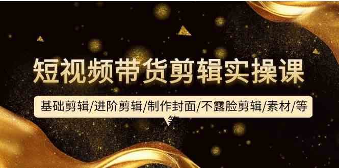 （9887期）短视频带货剪辑实操课：基础剪辑/进阶剪辑/制作封面/不露脸剪辑/素材/等等-占领资源网
