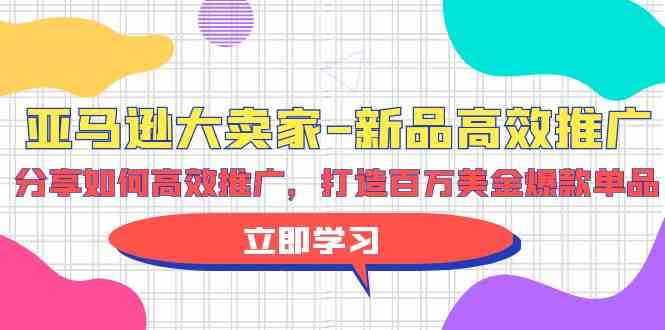 （9945期）亚马逊 大卖家-新品高效推广，分享如何高效推广，打造百万美金爆款单品-占领资源网