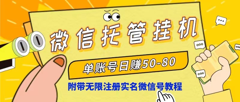 （10217期）微信托管挂机，单号日赚50-80，项目操作简单（附无限注册实名微信号教程）-占领资源网