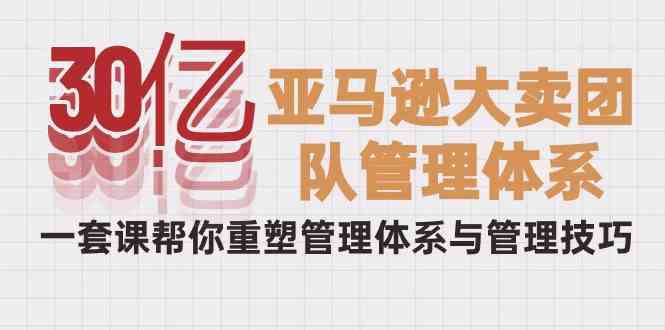 （10178期）30亿-亚马逊大卖团队管理体系，一套课帮你重塑管理体系与管理技巧-占领资源网