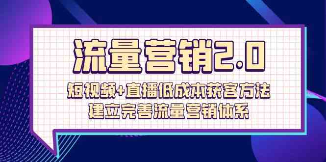 （10114期）流量-营销2.0：短视频+直播低成本获客方法，建立完善流量营销体系（72节）-占领资源网