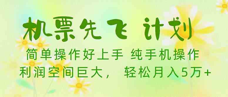 （10099期）机票 先飞计划！用里程积分 兑换机票售卖赚差价 纯手机操作 小白月入5万+-占领资源网