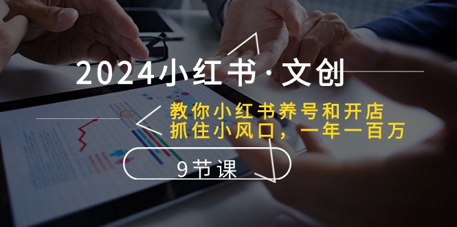 （10440期）2024小红书·文创：教你小红书养号和开店、抓住小风口 一年一百万 (9节课)-占领资源网