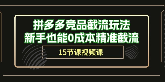 （10301期）拼多多竞品截流玩法，新手也能0成本精准截流（15节课）-占领资源网