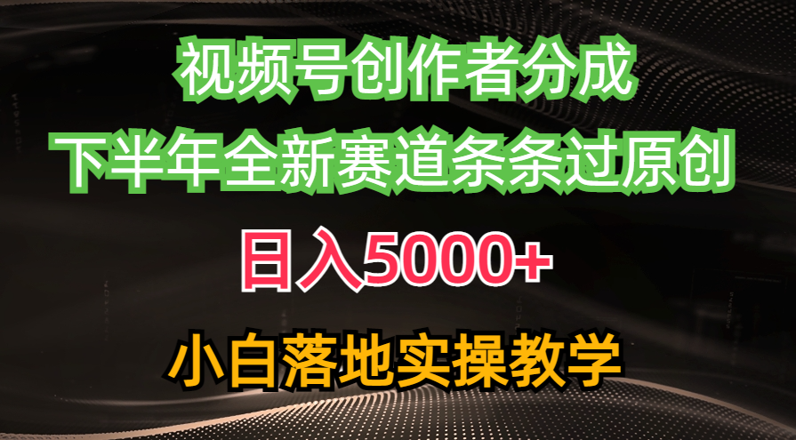 （10294期）视频号创作者分成最新玩法，日入5000+  下半年全新赛道条条过原创，小…-占领资源网