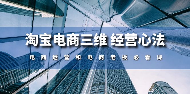 （10761期）淘宝电商三维 经营心法：电商运营和电商老板必看课（59节课）-占领资源网