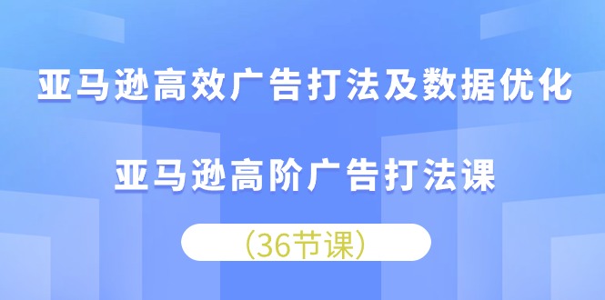 （10649期）亚马逊高效广告打法及数据优化，亚马逊高阶广告打法课-占领资源网