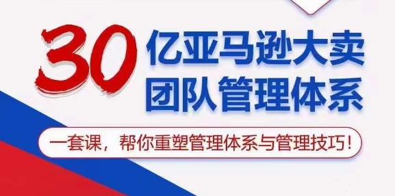 （10622期）30亿 亚马逊 大卖团队管理体系，一套课，帮你重塑管理体系与管理技巧-占领资源网