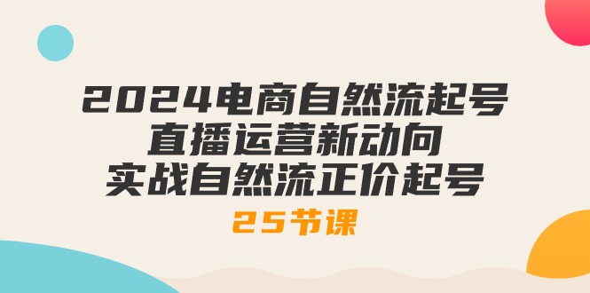 （10609期）2024电商自然流起号，直播运营新动向 实战自然流正价起号-25节课-占领资源网