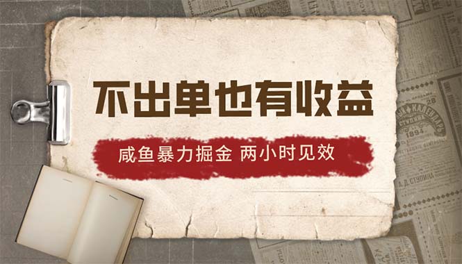（10562期）2024咸鱼暴力掘金，不出单也有收益，两小时见效，当天突破500+-占领资源网