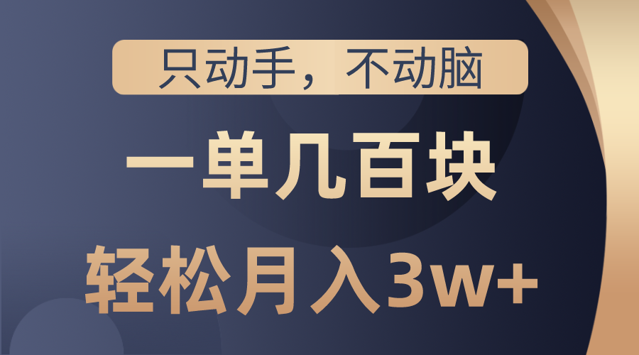 （10561期）只动手不动脑，一单几百块，轻松月入3w+，看完就能直接操作，详细教程-占领资源网