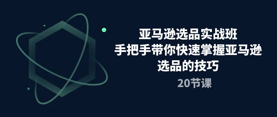 （10533期）亚马逊选品实战班，手把手带你快速掌握亚马逊选品的技巧（20节课）-占领资源网