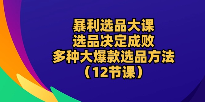 （10521期）暴利 选品大课：选品决定成败，教你多种大爆款选品方法（12节课）-占领资源网