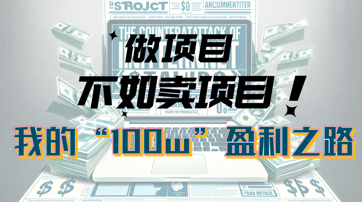 （10930期）为什么做项目不如卖项目？我的100W+盈利之路-占领资源网