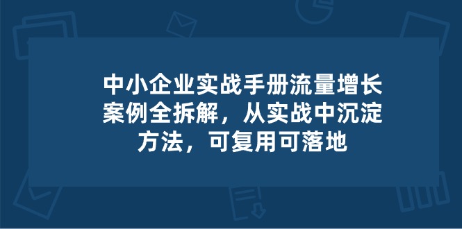 （10889期）中小 企业 实操手册-流量增长案例拆解，从实操中沉淀方法，可复用可落地-占领资源网