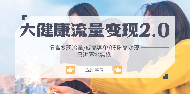 （10871期）大健康 流量 变现2.0：拓高变现 流量/成高客单/低粉高变现/只讲落地实战-占领资源网
