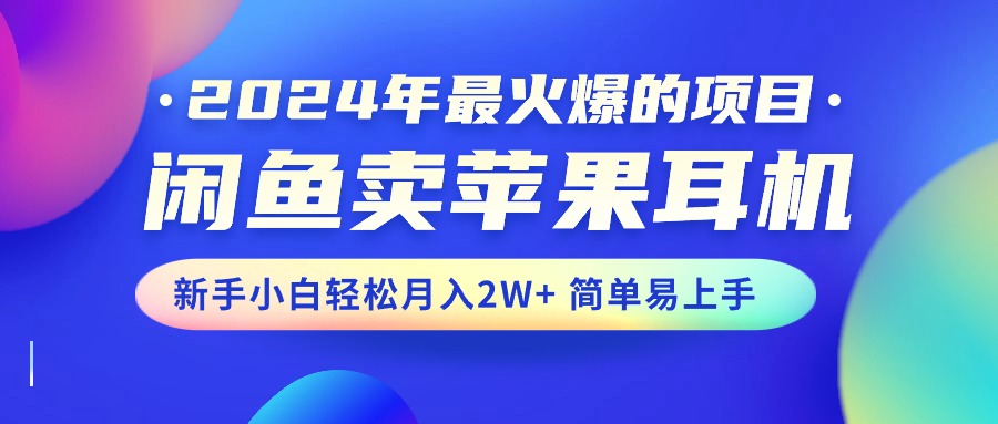 （10863期）2024年最火爆的项目，闲鱼卖苹果耳机，新手小白轻松月入2W+简单易上手-占领资源网
