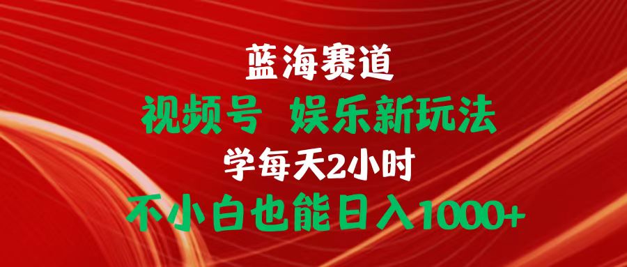 （10818期）蓝海赛道视频号 娱乐新玩法每天2小时小白也能日入1000+-占领资源网