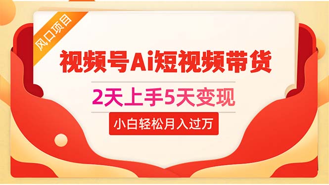 （10807期）2天上手5天变现视频号Ai短视频带货0粉丝0基础小白轻松月入过万-占领资源网