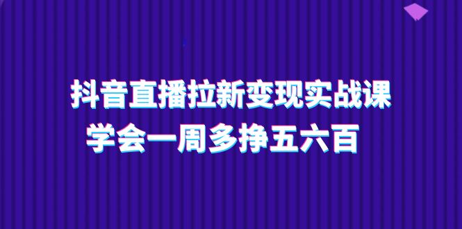 （11254期）抖音直播拉新变现实操课，学会一周多挣五六百（15节课）-占领资源网