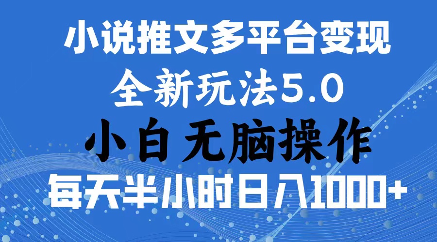 （11323期）2024年6月份一件分发加持小说推文暴力玩法 新手小白无脑操作日入1000+ …-占领资源网