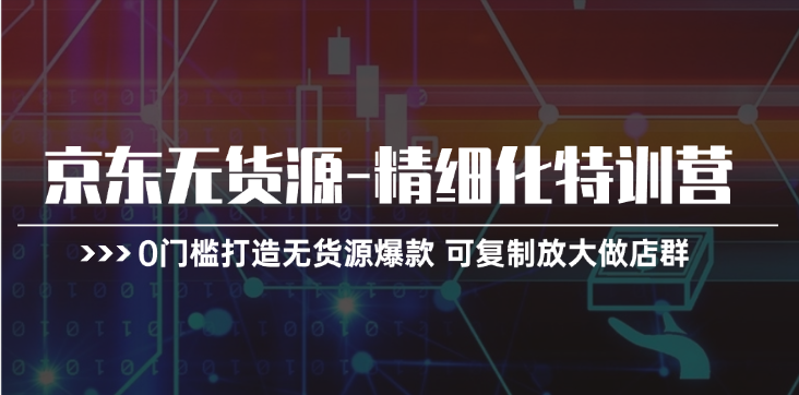 （11303期）京东无货源-精细化特训营，0门槛打造无货源爆款 可复制放大做店群-占领资源网