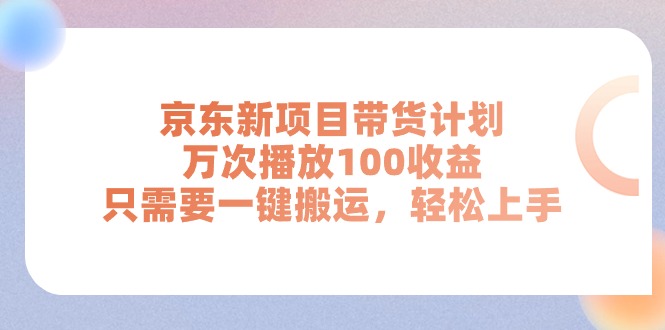 （11300期）京东新项目带货计划，万次播放100收益，只需要一键搬运，轻松上手-占领资源网