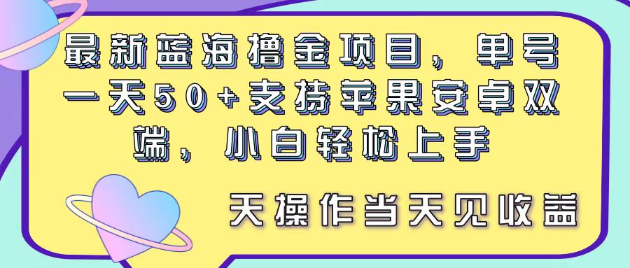 （11290期）最新蓝海撸金项目，单号一天50+， 支持苹果安卓双端，小白轻松上手 当…-占领资源网