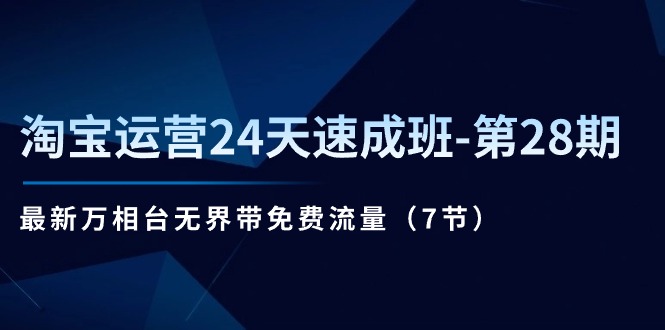 （11182期）淘宝运营24天速成班-第28期：最新万相台无界带免费流量（7节）-占领资源网