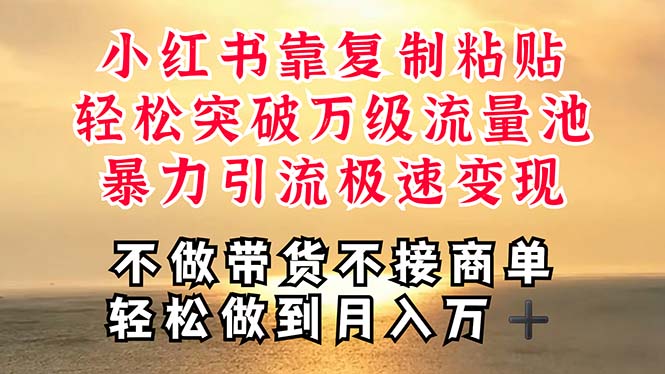 （11139期）深层揭秘小红书，靠复制粘贴，一周突破万级流量池，无脑搬运，暴力引流…-占领资源网