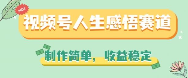 视频号人生感悟赛道，制作简单，收益稳定【揭秘】-占领资源网