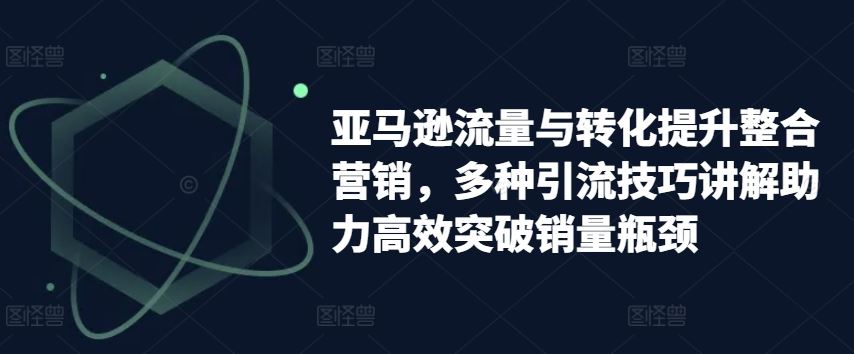 亚马逊流量与转化提升整合营销，多种引流技巧讲解助力高效突破销量瓶颈-占领资源网