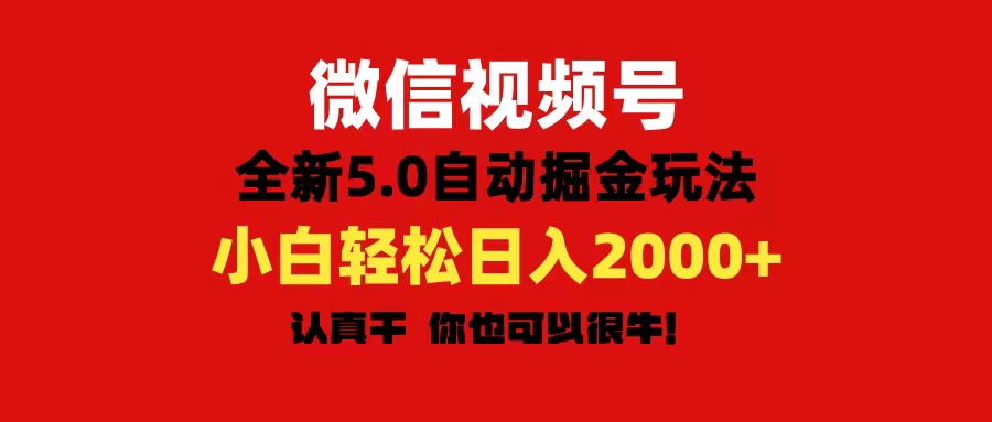 （11332期）微信视频号变现，5.0全新自动掘金玩法，日入利润2000+有手就行-占领资源网
