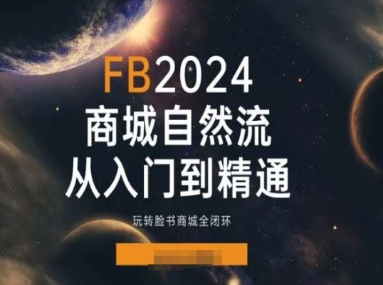 2024Faceboo商城自然流(从入门到精通)，玩转脸书商城全闭环-占领资源网