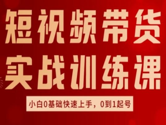 短视频带货实战训练课，好物分享实操，小白0基础快速上手，0到1起号-占领资源网