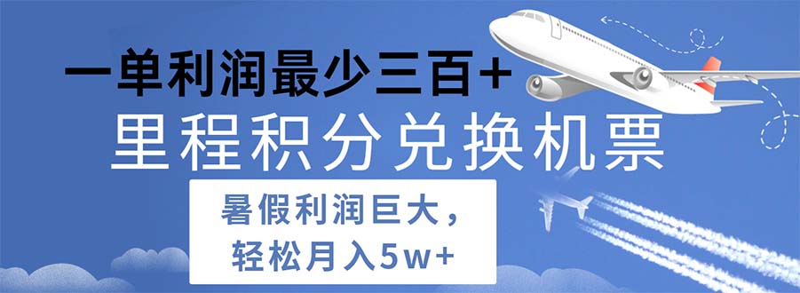 （11385期）2024暑假利润空间巨大的里程积分兑换机票项目，每一单利润最少500-占领资源网