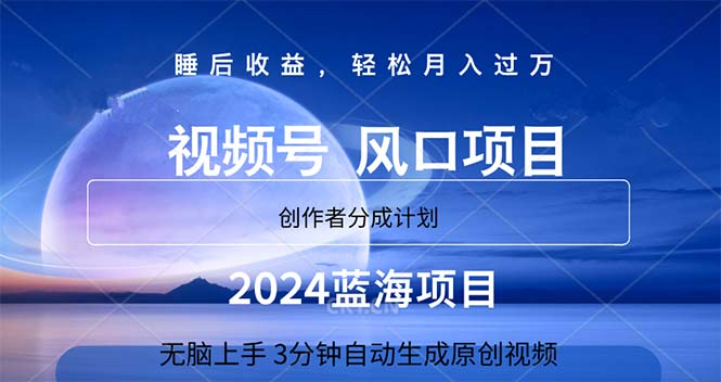 （11388期）2024蓝海项目，3分钟自动生成视频，月入过万-占领资源网