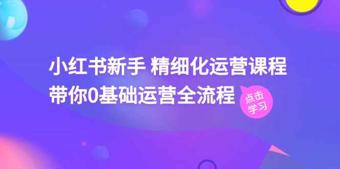 （11417期）小红书新手 精细化运营课程，带你0基础运营全流程（41节视频课）-占领资源网