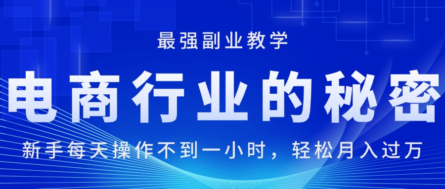 （11427期）电商行业的秘密，新手每天操作不到一小时，月入过万轻轻松松，最强副业…-占领资源网