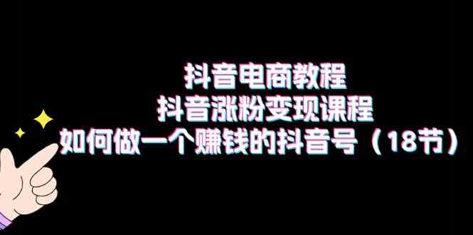 抖音电商教程：抖音涨粉变现课程：如何做一个赚钱的抖音号（18节）-占领资源网