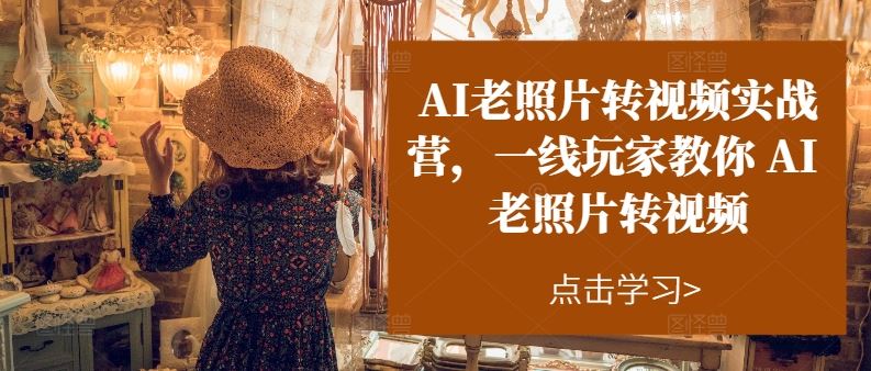 AI老照片转视频实战营，一线玩家教你AI老照片转视频-占领资源网