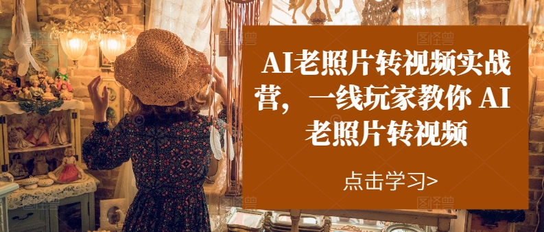 （11477期）AI老照片转视频实操训练营，一线玩家教你AI老照片转视频-占领资源网