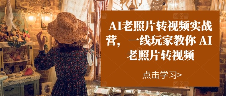 AI老照片转视频实操训练营，一线玩家教你AI老照片转视频-占领资源网