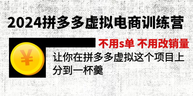 （11525期）2024拼多多虚拟电商训练营 不用s单 不用改销量  在拼多多虚拟上分到一杯羹-占领资源网